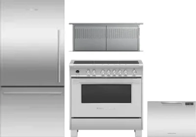 4 Piece Package Includes Refrigerator, Range, Hood And Dishwasher